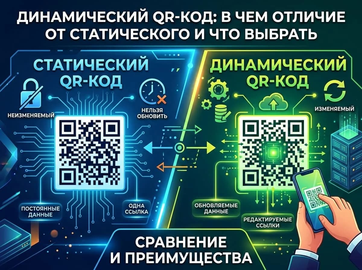 Динамический QR-код: в чем отличие от статического и что выбрать