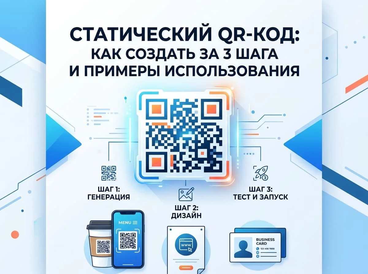 Статический QR-код: как создать за 3 шага и примеры использования