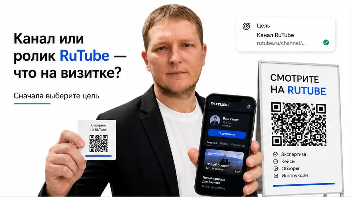Как сделать QR-код на RuTube: канал, видео и динамический код