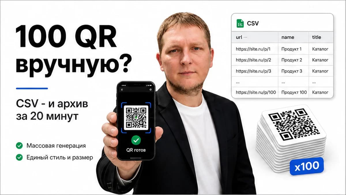 Как сгенерировать много QR-кодов сразу: мультизагрузка ссылок