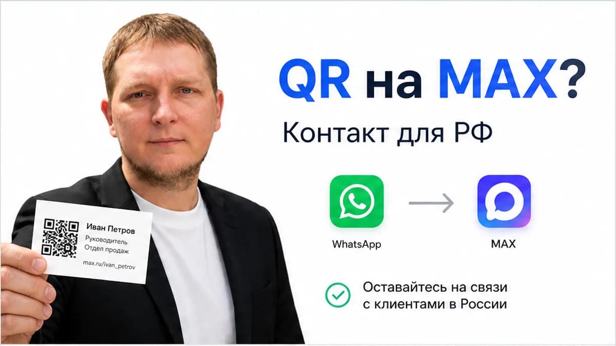 QR-код для MAX: как сделать ссылку на чат и разместить на визитке
